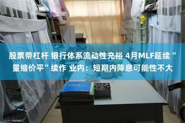 股票带杠杆 银行体系流动性充裕 4月MLF延续“量缩价平”续作 业内：短期内降息可能性不大