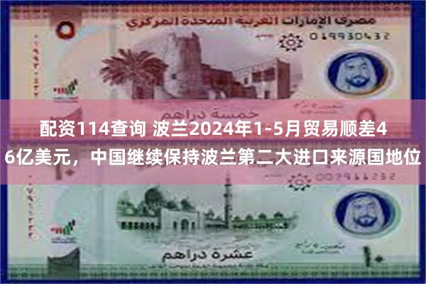 配资114查询 波兰2024年1-5月贸易顺差46亿美元，中国继续保持波兰第二大进口来源国地位