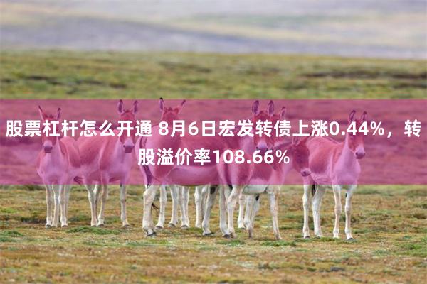 股票杠杆怎么开通 8月6日宏发转债上涨0.44%，转股溢价率108.66%